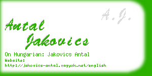antal jakovics business card